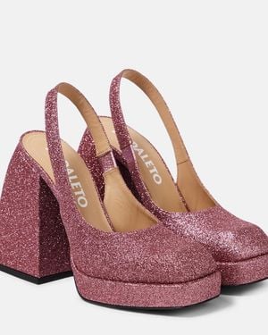 NODALETO Bulla Jill Glitter Slingback Pumps - Pink