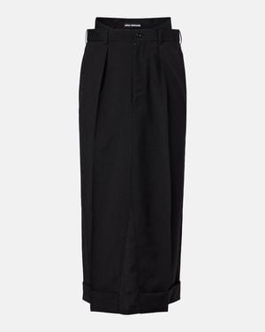 Junya Watanabe Pleated Midi Skirt - Black