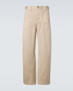 Loewe Paula's Ibiza Cotton Canvas Straight Trousers - Natural
