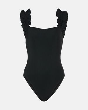 Karla Colletto Willow Ruffled Swimsuit - Black