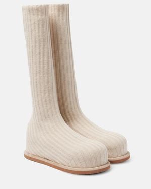 AMINA MUADDI Veneda 15 Knee-High Sock Boots - White