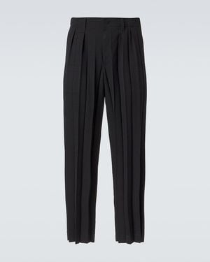 Homme Plissé Issey Miyake Edge Ensemble Pleated Straight Trousers - Black