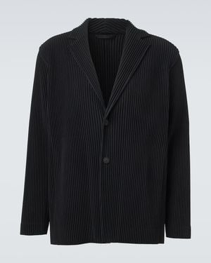 Homme Plissé Issey Miyake Basics Pleated Blazer - Black