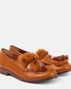 Robert Clergerie Rita Leather Loafers - Brown