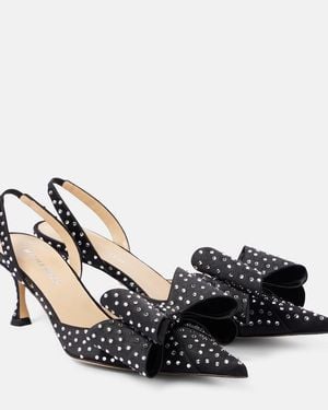 Mach & Mach Le Cadeau 65 Embellished Slingback Court Shoes - Black
