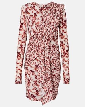 Isabel Marant Georgia Draped Printed Minidress - Red