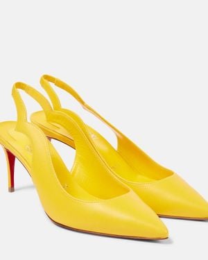 Christian Louboutin Hot Chick Sling 70 Leather Slingback Court Shoes - Yellow