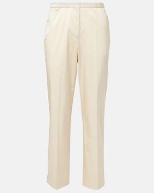 TOTEME Cotton-Blend Straight Trousers - Natural