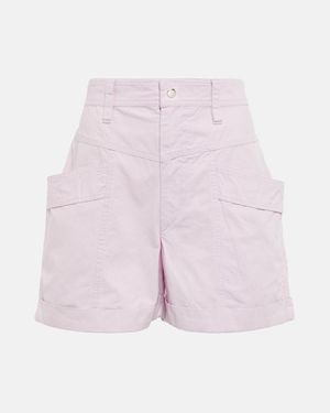 Isabel Marant Rachel High-Rise Cotton Shorts - Pink