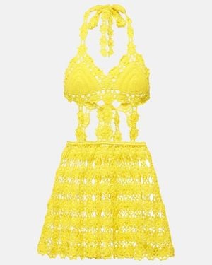 Anna Kosturova Gehaekeltes Minikleid Ibiza Aus Baumwolle - Gelb