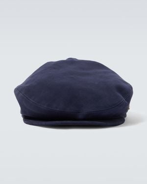 Borsalino Bakerboy-Muetze Aus Veloursleder - Blau