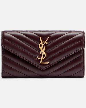 Saint Laurent Cassandre Matelasse Leather Wallet - Red