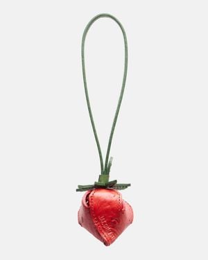 Jacquemus La Fraise Small Embossed Leather Bag Charm - Red