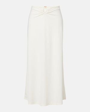 Johanna Ortiz Gathered Midi Skirt - White
