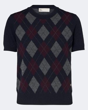 Tory Burch Jersey Argyle De Lana - Azul