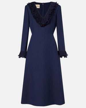 Valentino Garavani Crepe Couture Bow-Detail Midi Dress - Blue