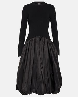 Jonathan Simkhai Kenlie Taffeta-Trimmed Midi Dress - Black