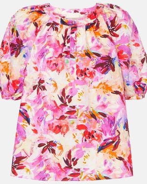 Ulla Johnson Vienne Floral Cotton Blouse - Pink