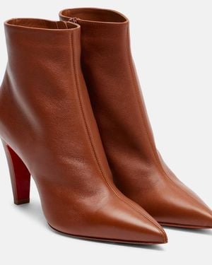 Christian Louboutin Vibella 85 Leather Ankle Boots - Brown