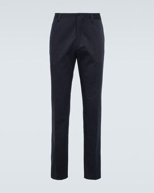 Etro Floral Cotton Jacquard Chinos - Blue