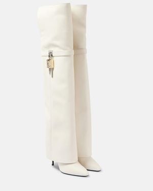 Givenchy Shark Lock Stiletto Over-The-Knee Boots - White