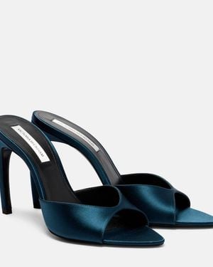 Victoria Beckham Harlow 100 Satin Mules - Blue