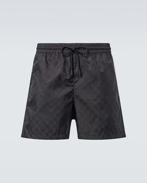 Gucci Gg Swim Trunks - Gray