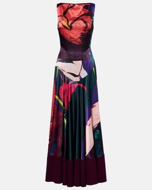 ROKSANDA Munir Printed Silk Satin Gown - White