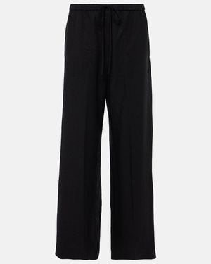 TOTEME Lyocell And Linen Wide-Leg Trousers - Blue