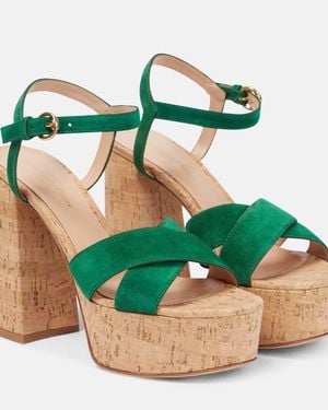 Gianvito Rossi Bebe Suede Platform Sandals - Green