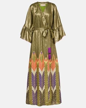 Valentino Printed Silk-Blend Gown - Green