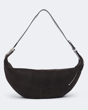 Lemaire Quiver Clip Suede Shoulder Bag - Black