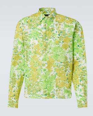 Prada Camisa De Algodon Floral - Verde