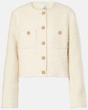 FRAME Cropped Cotton And Wool Jacket - Natural