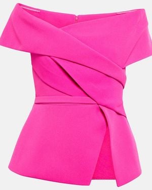 Safiyaa Eimear Off-Shoulder Crepe Top - Pink