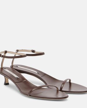 Christen Double Strap 35 Leather Sandals - Brown