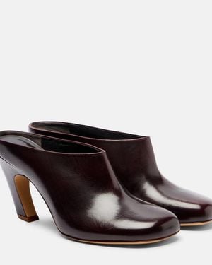 Le Monde Beryl Mica 80 Leather Mules - Black