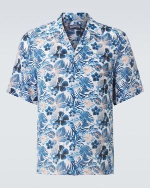 Vilebrequin Chemise De Bowling A Fleurs - Bleu