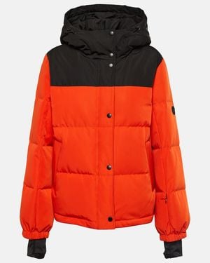 Yves Salomon Hooded Ski Down Jacket - Red