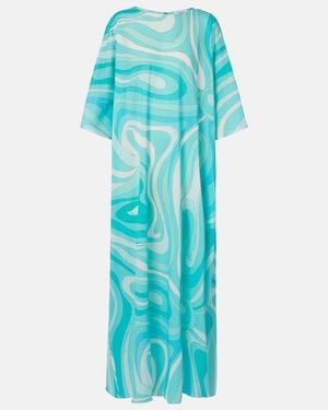 PUCCI Marmo Cotton Kaftan - Blue
