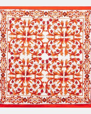 Dolce & Gabbana Panuelo Majolica De Sarga De Seda - Rojo