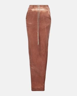 Rick Owens Denim Maxi Skirt - Brown