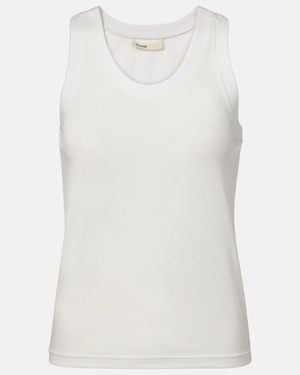 KHAITE Cotton-Blend Jersey Tank Top - White