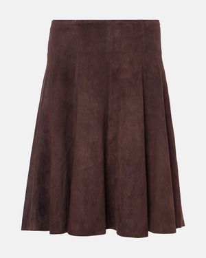 Stouls Rosalba Suede Midi Skirt - Brown