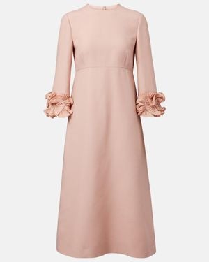 Valentino Ruffled Crepe Couture Midi Dress - Pink