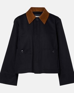 FRAME Small Cotton Trench Jacket - Blue
