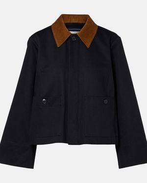 FRAME Small Cotton Trench Jacket - Blue