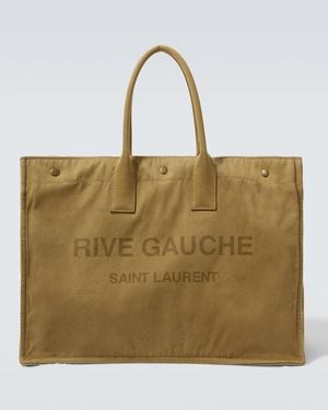 Saint Laurent Rive Gauche Large Canvas Tote Bag - Natural