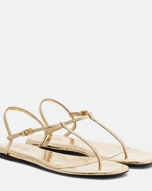 Paris Texas Montecarlo Metallic Leather Thong Sandals - White