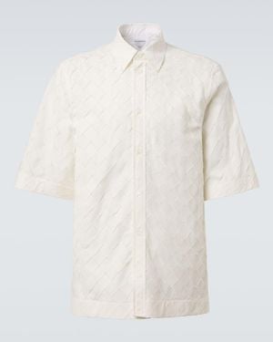 Bottega Veneta Intrecciato Cotton Poplin Shirt - White
